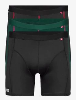 Sport Polyester Trunks 3 Pack - MULTICOLOR (1X BLACK, 1X BLACK/RED, 1X GREEN/PURPLE)