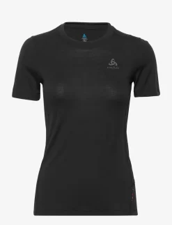 ODLO W Crewneck SS MERINO 200 - BLACK - BLACK