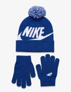Nike NAN SWOOSH POM BEANIE GLV SET - GAME ROYAL